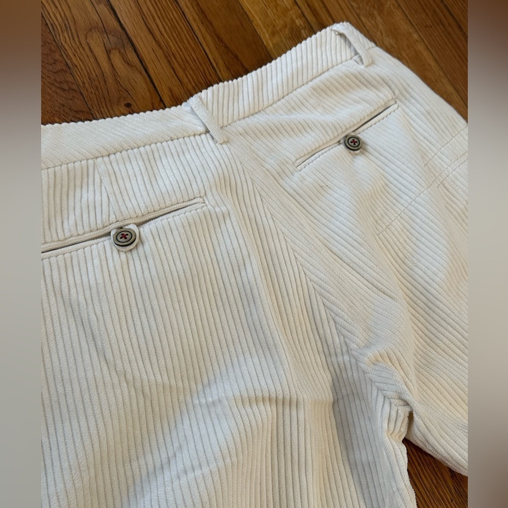 TROVATA vintage cream ivory Corduroy Wide Leg Pants trouser 2 rare TALL - Picture 6 of 6